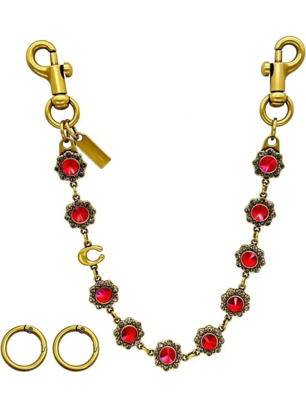 Gold Handbag Bag Charms | Chain Purse Accessory with Double-Spring Clasp